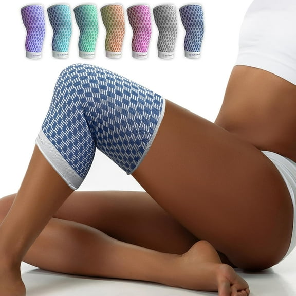 the Pronto Co. Ankle Brace - Compresson Sleeve & Adjustable Strap, for Plantar Fasciitis Relief, Ankle Support & Protection (Navy Blue)