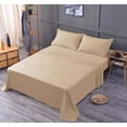 thumbnail image 1 of the Season Essentials Wrinkle Free Sheet Sets with Deep Pockets & Stain Resistant, 4 pc, 1800 Thread Count Bamboo Based, Beige, Queen, 1 of 11