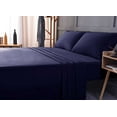thumbnail image 1 of the Season Essentials Wrinkle Free Sheet Sets with Deep Pockets &amp; Stain Resistant, 1800 Thread Count Bamboo Based, Navy, King, 1 of 6
