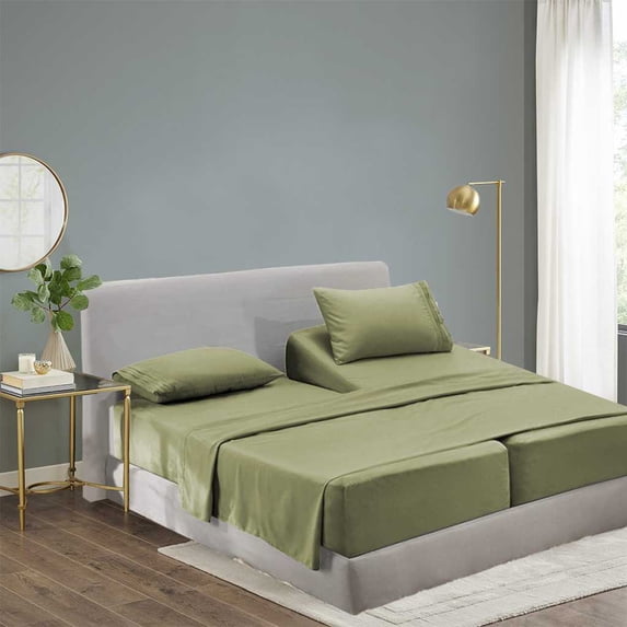 the Season Bedding Bamboo Sheet Set-Deep Pockets-Hypoallergenic-Fade,Wrinkle,Stain Resistant-1800 Thread Count-4 Pieces – Sage/Green, Twin/Twin XL