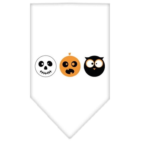 the Spook Trio Screen Print Bandana, White - Small