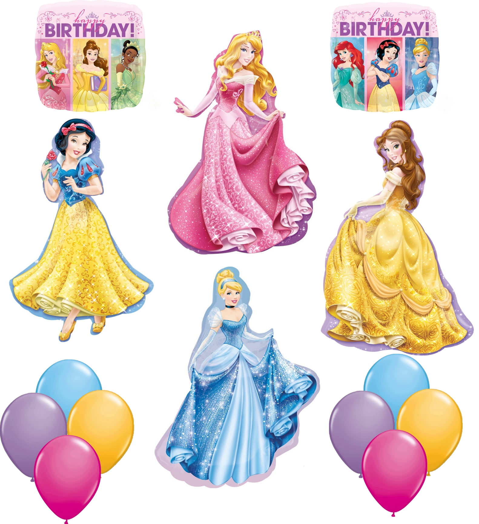 Ariel Belle Sleeping Beauty Snow White Cinderella Disney Princess Mylar Balloons
