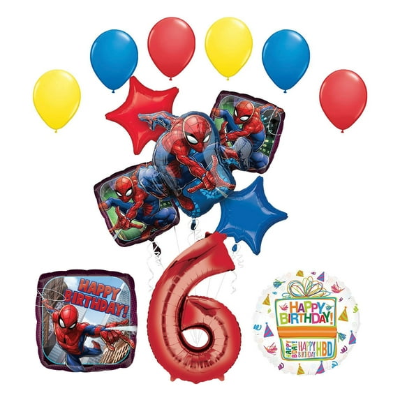 the Ultimate Spider-Man 6th Birthday Party Supplies and Balloon Decorations