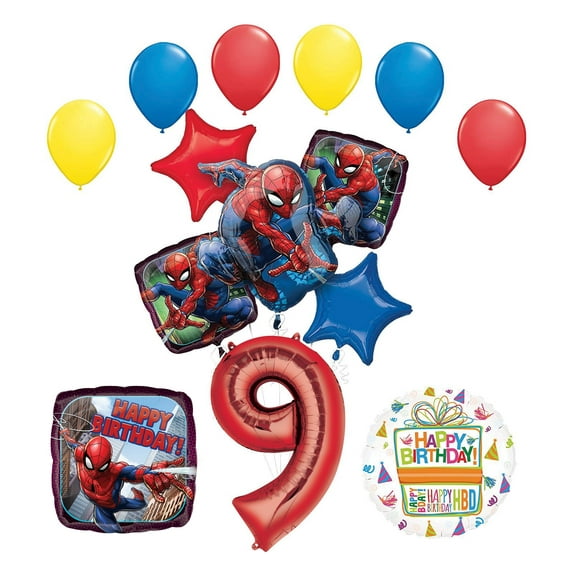 the Ultimate Spider-Man 9th Birthday Party Supplies and Balloon Decorations