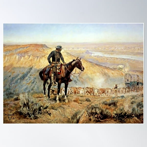 Â€Œthe Wagon Bossâ€ By Charles M Russell Poster Wall Art, Modern Wall Decor For Living Room Bedroom, 12x18 UNFRAMED