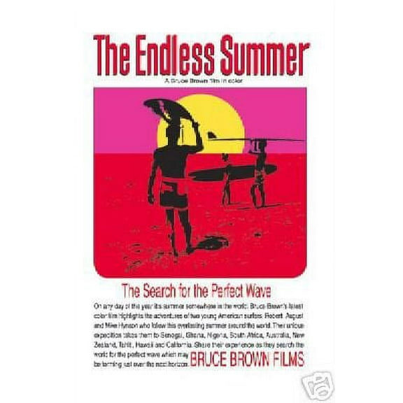 the endless summer movie (holding surfboard, description) poster print new 24x36
