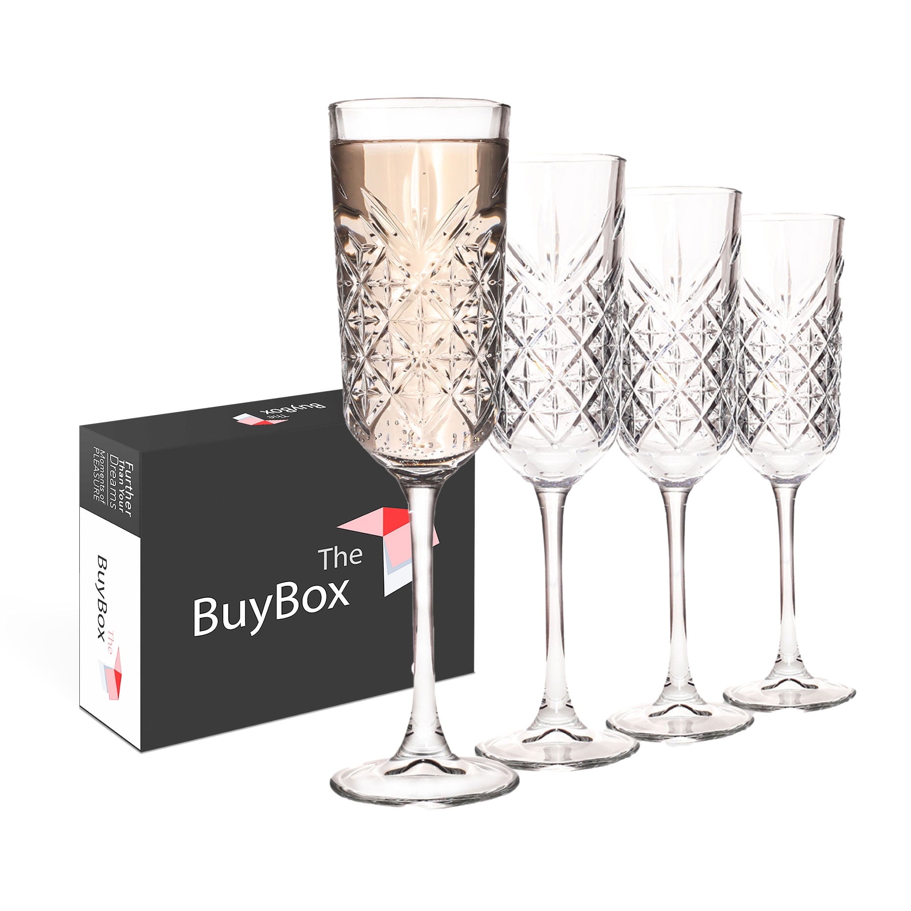 the mask el turko Champagne Flutes Set of 4 (175ml/6oz), Vintage Coupe Glasses, Prosecco Glasses, Crystal Champagne Flutes