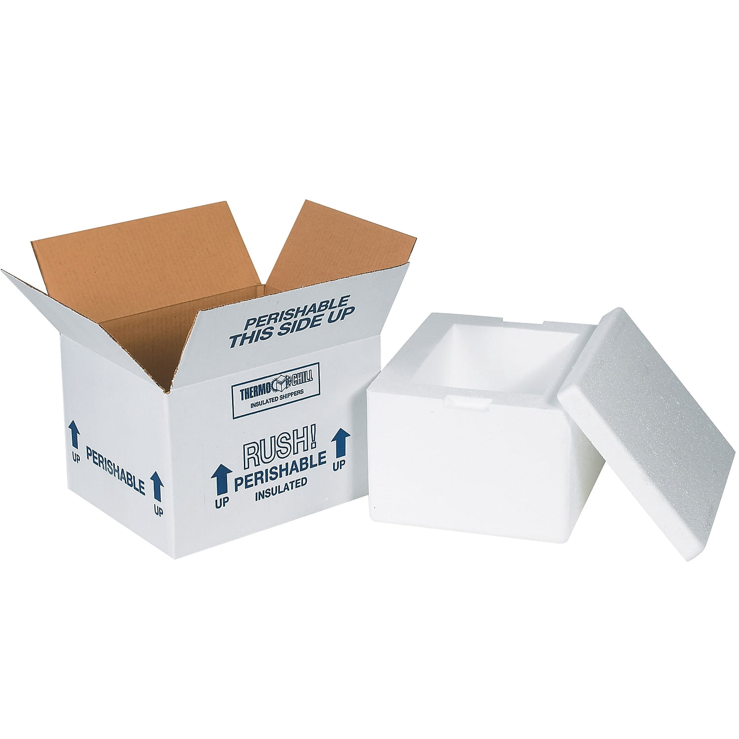the packaging wholesalers 8 x 6 x 4 1/2" insulated shipper, 1-1/2" thickness (204c)