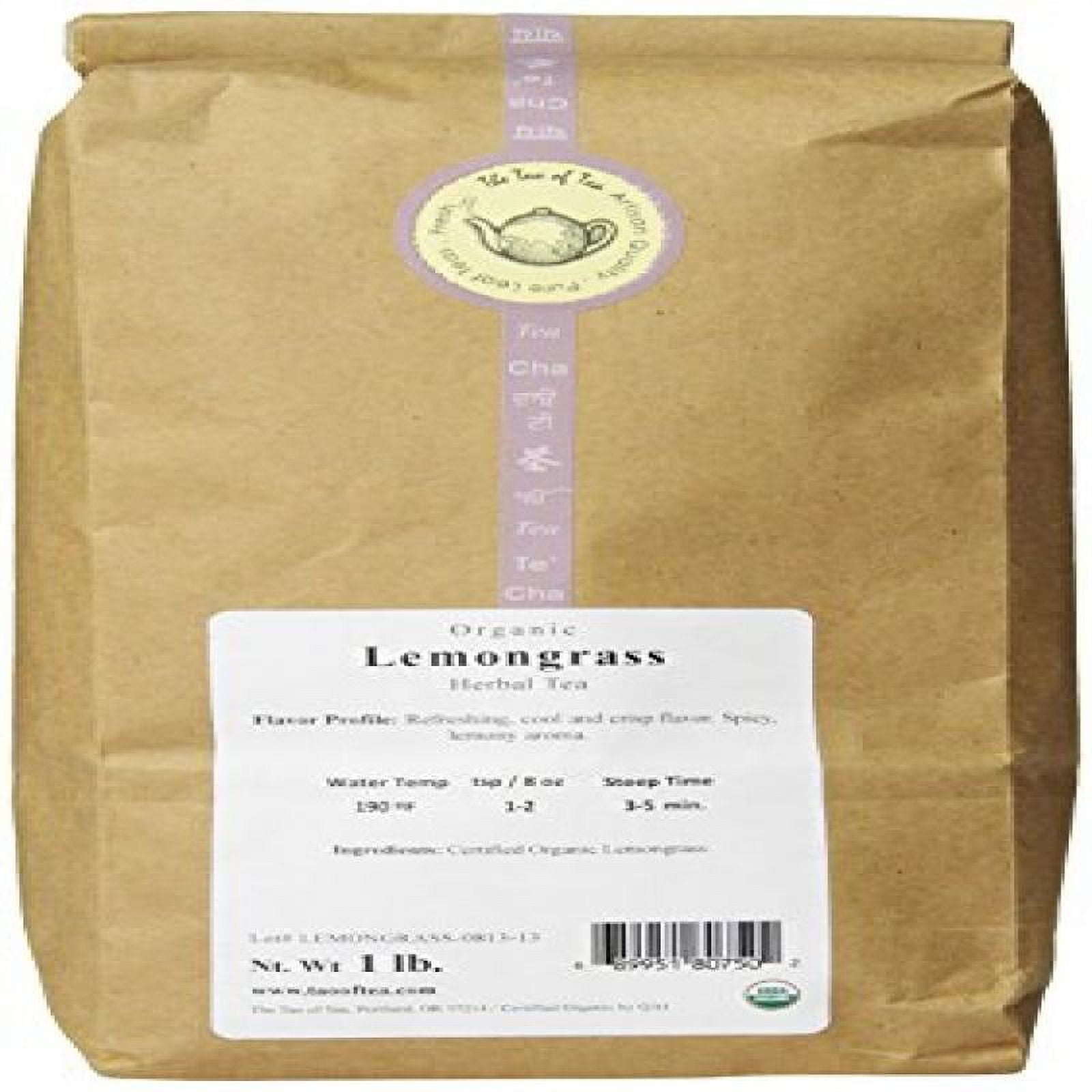 the tao of tea lemongrass, certified organic herbal tea, 1-pounds