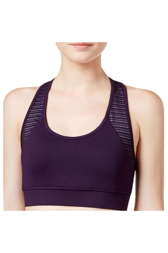 Womens T-Strap Sports Bra, Purple, Juniors, X-Small