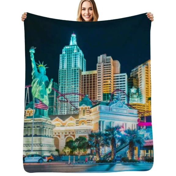 the wonders of las vegas Flannel Blanket Warm Soft Bedding Throws Winter Camping Chair Sofa Bed