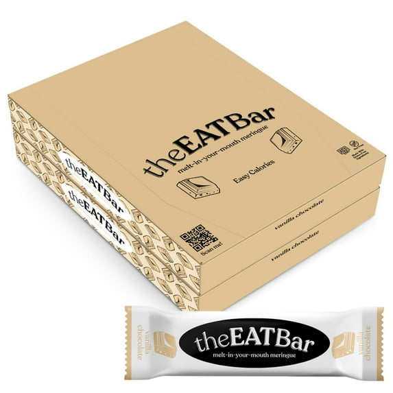 theEATBar Melt-In-Your-Mouth Meringue Bars for Dysphagia and People with Low Appetite | Nut & Gluten Free Ingredients | IDDSI Dysphagia Levels 5, 6, & 7 | Pack of 24 Meringue Bars | Vanilla Chocolate