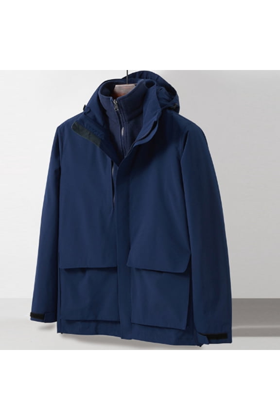 Plus Size Women Winter Zip Up Hooded Down Jacket Long Sleeve Warm Casual Coat Three-in-One Detachable Outerwear Fall Fashion Clothes, Dark Gray 3XL
