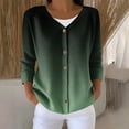 thumbnail image 1 of thefmos Women Plus Size Button Down Long Sleeve Cardigan Fall Winter Knitted Open Front Solid Casual Basic Tops Cozy Sweater Outerwear, Army Green L, 1 of 6