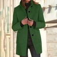 thumbnail image 1 of thefmos Women Plus Size Fall Winter Collared Long Sleeve Button Down Open Front Casual Coat Jackets Solid Fashion Basic Outerwear For Work Street, Green L, 1 of 6