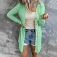 thumbnail image 1 of thefmos Women Plus Size Fall Winter Long Sleeve Button Down Open Front Cardigan Casual Solid Cover Up Outwear Tops, Green L, 1 of 7