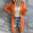 thumbnail image 1 of thefmos Women Plus Size Fall Winter Long Sleeve Button Down Open Front Cardigan Casual Solid Cover Up Outwear Tops, Orange S, 1 of 7
