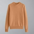 thumbnail image 1 of thefmos Women's Fall Winter High Neck Long Sleeve Ribbed Knit Pullover Tops Casual Basic Sweater Blouses Cozy Warm Tee Shirts for Vacation, Gold L, 1 of 7
