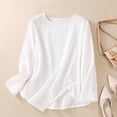 thumbnail image 1 of thefmos Women's Fall Winter Round Neck Long Sleeve Flowy Tops Casual Loose Fit Solid Basic Pullover Blouses Cute Trendy Tunic Shirts for Women Clothes, White 2XL, 1 of 6