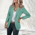 thumbnail image 1 of thefmos Women's Long Sleeve Button Down Blazer for Women Fall Winter Business Work Open Front Solid Casual Jackets Trendy Office Blazers Loose Fit Comfy Outerwear, Green XL, 1 of 6