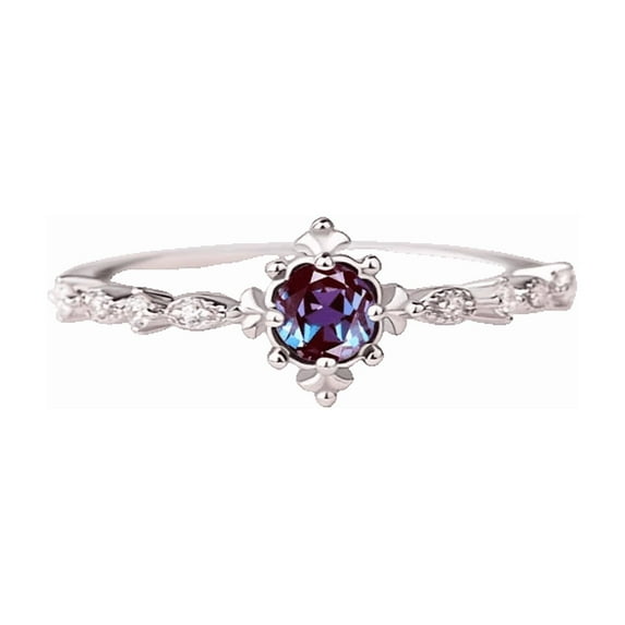 thejewelryart Alexandrite Engagement Ring Color-Changing Gemstone Promise Ring Timeless Jewelry Perfect for Meaningful Proposal Black Vermeil 3