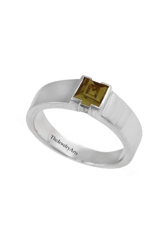 Color Changing Square Cut Sultanite Gemstone Ring Solid 925 Sterling Silver Men’s Ring Handmade Jewelry for Men Silver 11