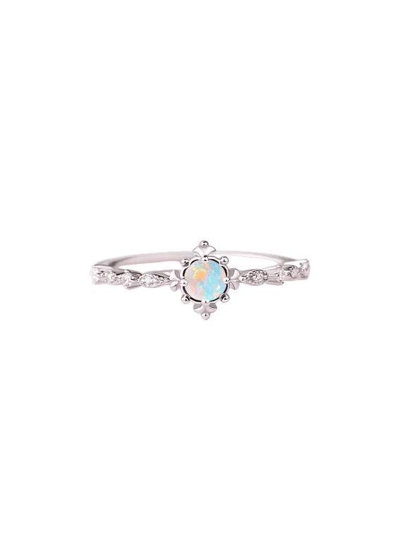 Handmade Fire Opal Engagement Ring Vibrant Fire Opal Gems 925 Sterling Silver Jewelry Perfect for Special Occasion Black Vermeil 7.5