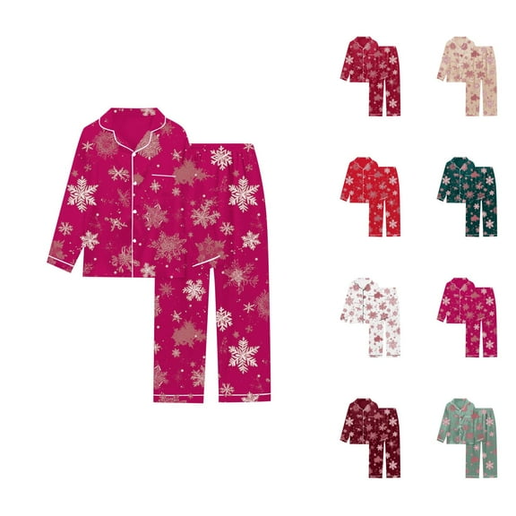 thermal pajama sets for women winter plush sleepwear with non- grips Printed Women's Long Sleeved Pajamas Pajamas