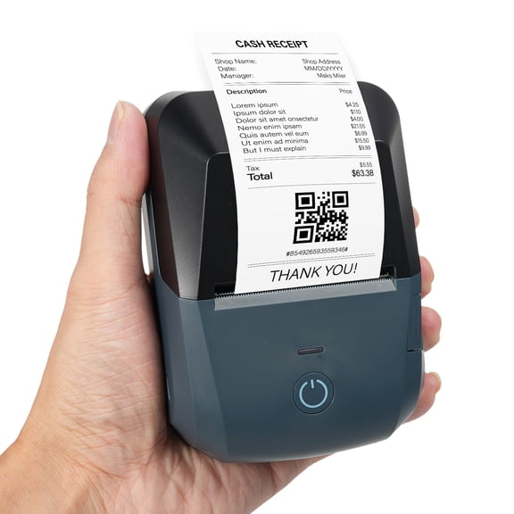 thermal printer Bt Portable Receipt Printer 58mm Mini Thermal Label Maker Wireless BT USB Connection 203dpi Mobile Printer with 2 Inch Thermal Paper Roll Compatible with /iOS System for