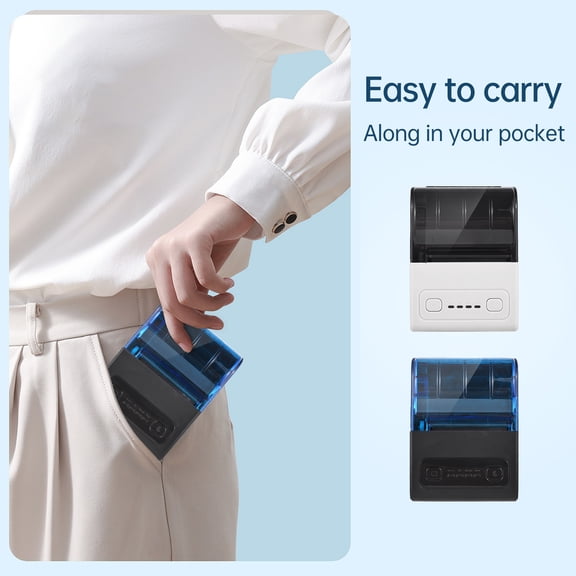 thermal printer Printer Bisofice Portable Mini Thermal Printer 2 inch Wireless USB Receipt Bill Ticket Printer with 57mm Print Paper Roll Compatible with iOS for Restaurant Sales