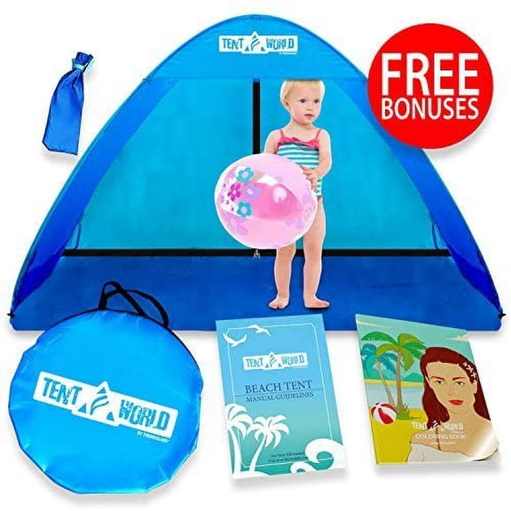 thermalab anti uv beach tent with carry bag, blue