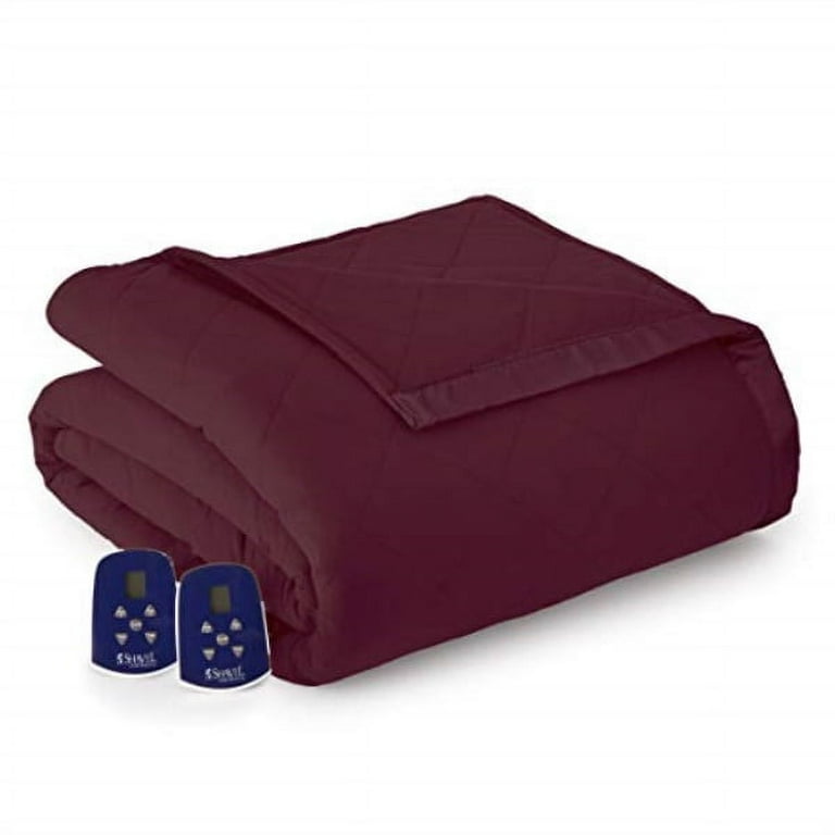 thermee micro flannel electric blanket king burgundy Walmart