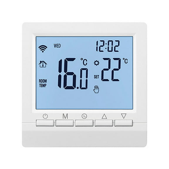 thermostat,With Child Lock 2 With Child Lcd Screen Operated Wired Boiler Child Lock And Wall Mounted 5 Mounted 5 2 Button Wall 5 2 With Boiler Battery Operated White Backlit