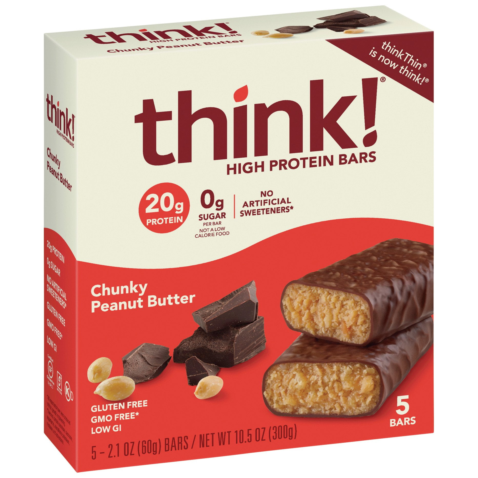 think! 20g Protein Bars - Chunky Peanut Butter, 5 ct (Package May Vary)