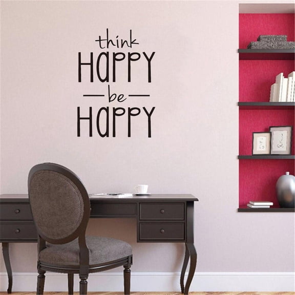 think Happy be Happy wall sticker English Proverbs home decor living room bedroom decoration Mural wallpaper creative stickers 30x42cm