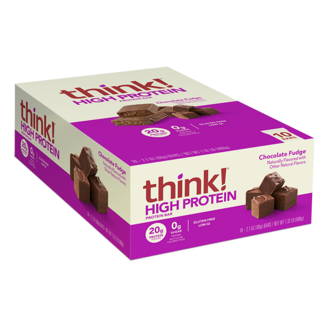 think! High Protein Bars Chocolate Fudge 10 Bars Pack of 2