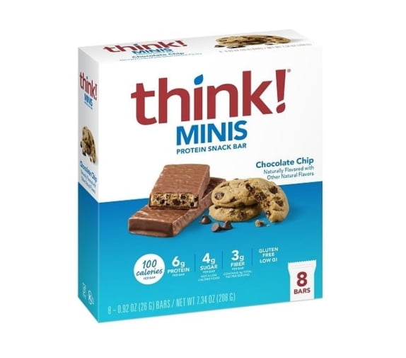 think! Minis Protein Snack Bar, Chocolate Chip, 8 Pack