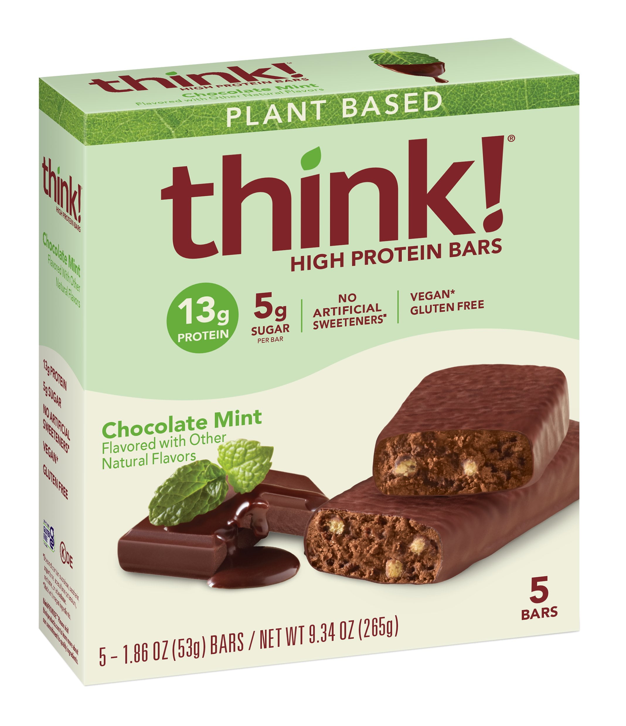 think! Plant-Based 13g Protein Bars - Chocolate Mint, 5 ct (Package May Vary)