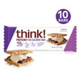 thumbnail image 1 of think! Protein + 150 Calorie Bars, Smores, 1.41 oz Bar, 10 Count, 1 of 4