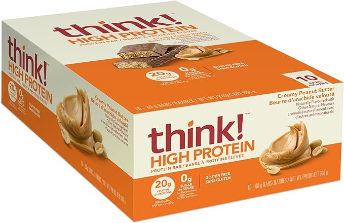 think! Protein Bars Creamy Peanut Butter, 2.1 Oz, 10 Ct