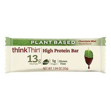thinkThin High Protein Bar, Chocolate Mint, 13g Protein, 5 Ct Pack Of 6
