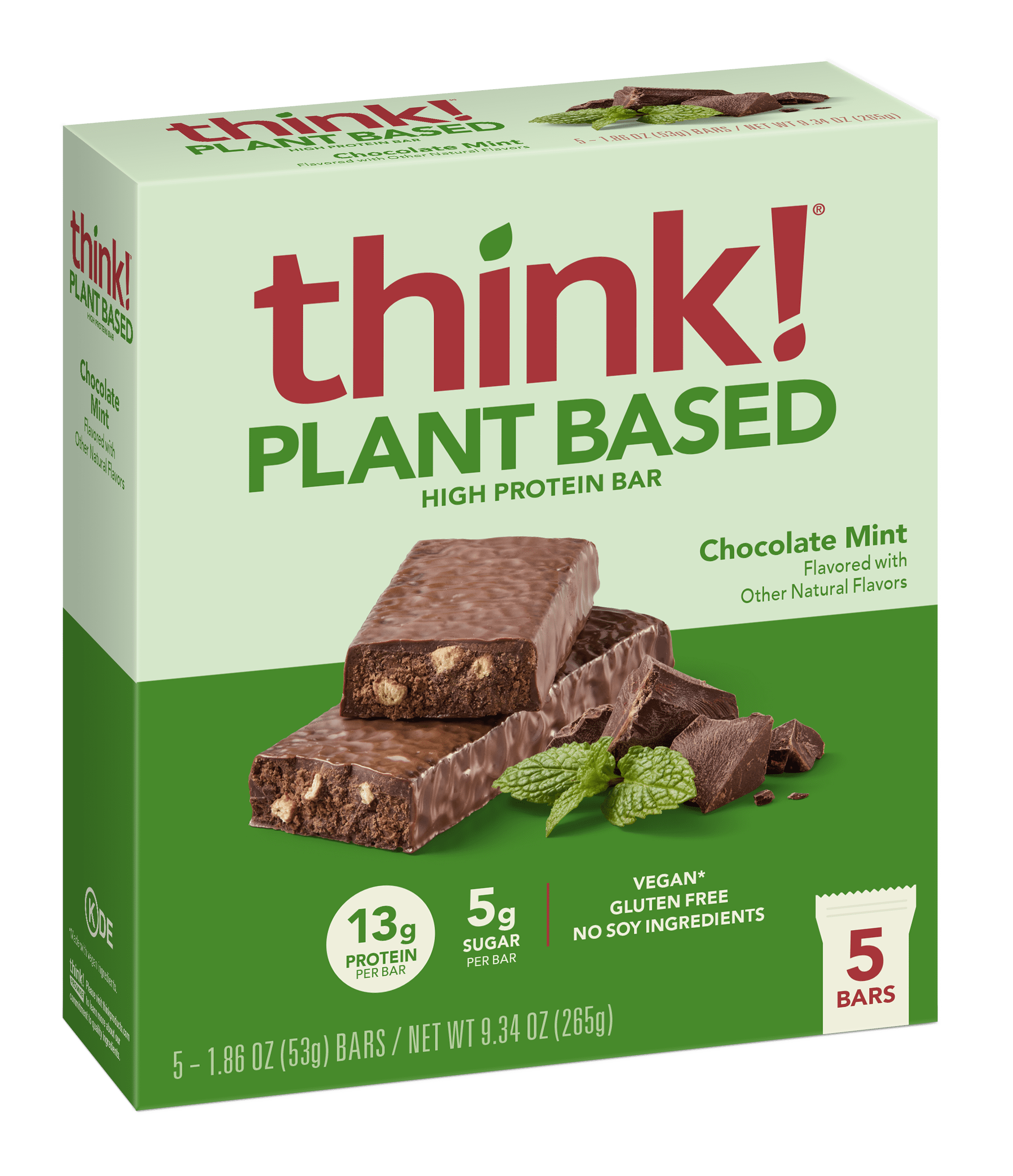 thinkThin High Protein Bar, Chocolate Mint, 13g Protein, 5 Ct