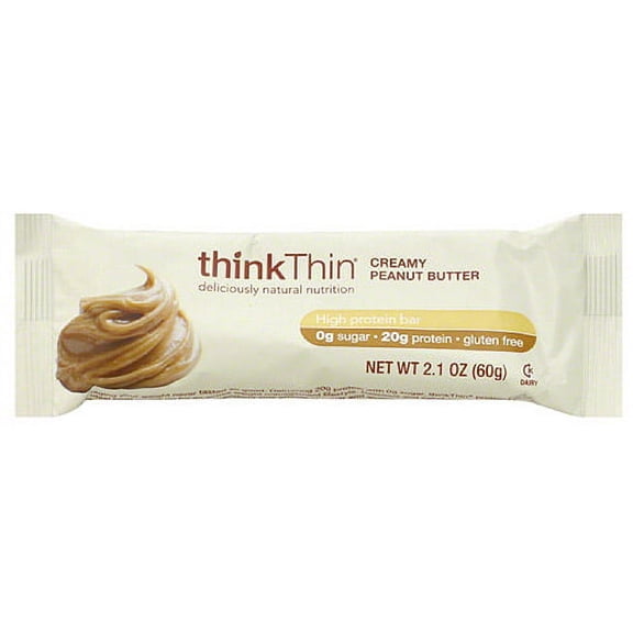 thinkThin High Protein Bar, Creamy Peanut Butter, 20g Protein, 10 Ct