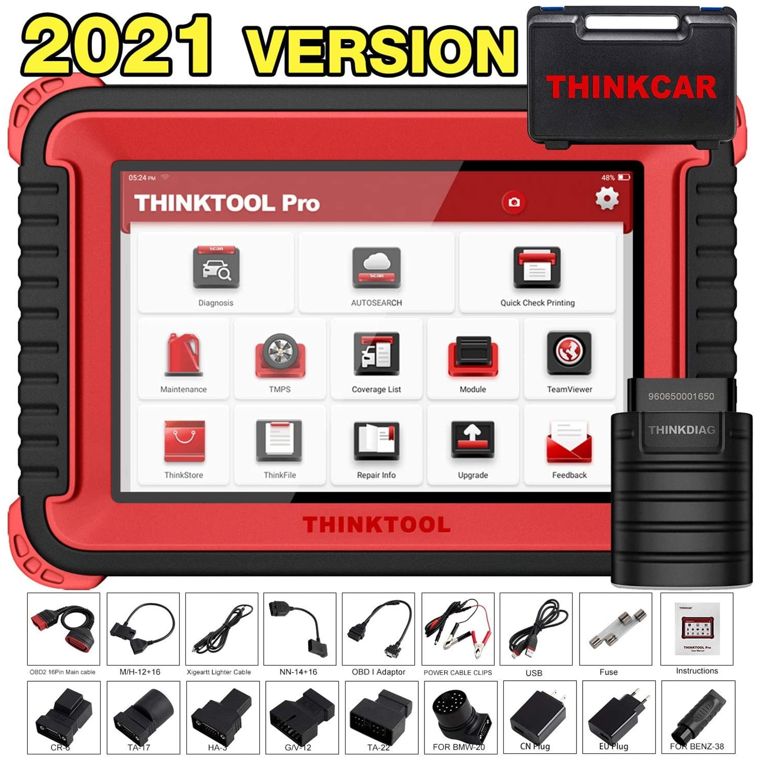 THINKCAR THINKTOOL X5 5 INCH OBD2 SCANNER CODE READER PROFESSIONAL VEHICLE  DIAGNOSTIC TOOL
