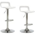 thumbnail image 1 of thksbought Bar Stools Set of 2, Adjustable Plastic Swivel Barstools, Modern Counter Stools with Open-Back and Footrest, Counter Height Barstools for Bar, Kitchen and Dining Room (Matte White), 1 of 16