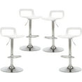 thumbnail image 1 of thksbought Bar Stools Set of 4, Adjustable Plastic Swivel Barstools, Modern Counter Stools with Open-Back and Footrest, Counter Height Barstools for Bar, Kitchen and Dining Room(Matte White), 1 of 17