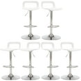 thumbnail image 1 of thksbought Bar Stools Set of 6, Adjustable Plastic Swivel Barstools, Modern Counter Stools with Open-Back and Footrest, Counter Height Barstools for Bar, Kitchen and Dining Room(Matte White), 1 of 18