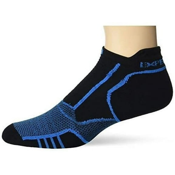 thorlos unisex-adult Unisex Prolite Ultra-light Cushion No Show Tab - Rocket Grip 003 Blue Aster/Black