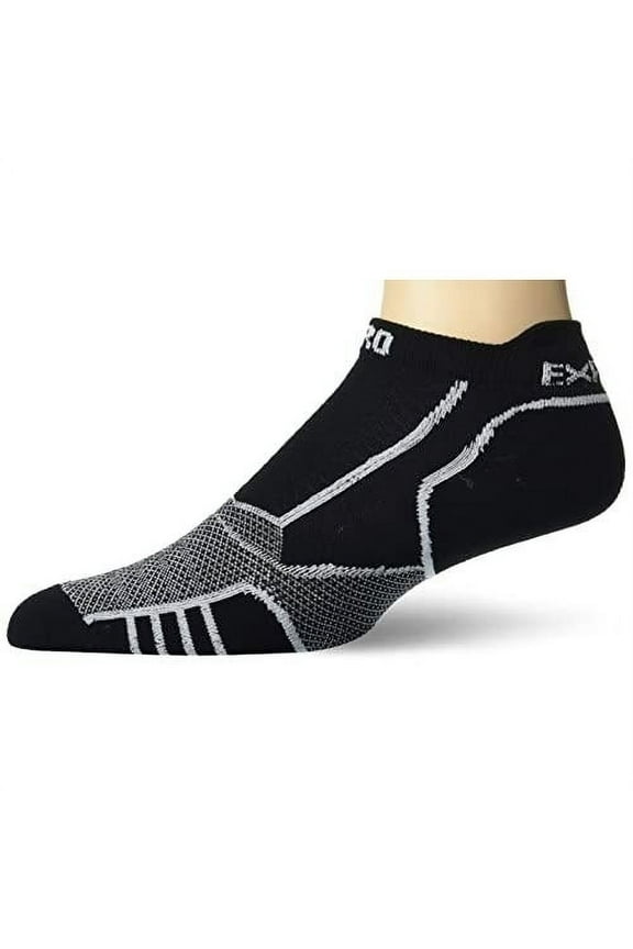 unisex-adult Unisex Prolite Ultra-light Cushion No Show Tab - Rocket Grip 004 BLACK/WHITE