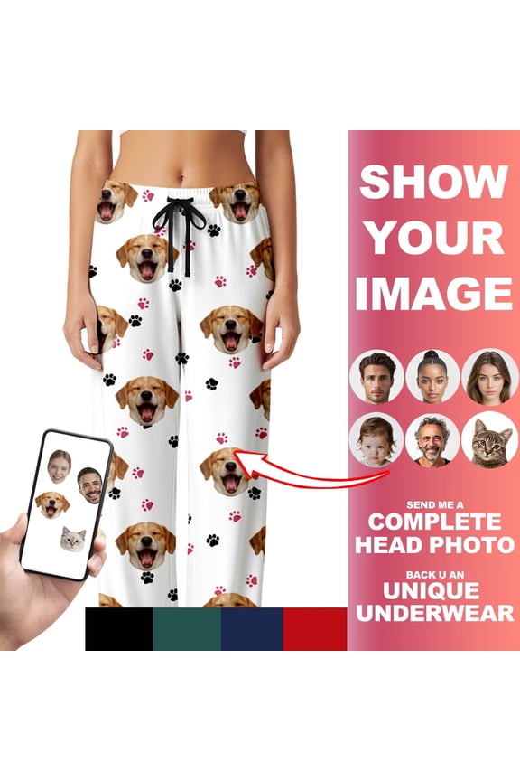Personalized Pajamas Pants - Custom pajama pants with Photo Face for Men Women - Customised Sleepwear Bottoms for Husband Dad